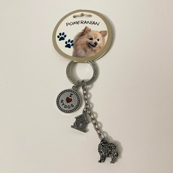 Little Gifts Pomeranian Dog Key Chain With Charms Dogs - Picture 6 of 16